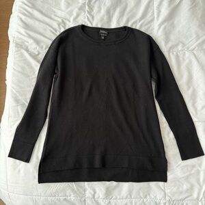 Talbots Pure Merino Wool Crew Neck Sweater Women’s M Black Knit Classic Pullover